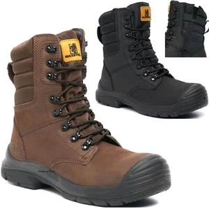 BOTAS DE TRABAJO PARA HOMBRE DE CUERO IMPERMEABLES LIGERAS POLICÍA MILITAR CON PUNTERA DE SEGURIDAD TALLA - Imagen 1 de 6