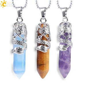 Collana Ciondolo Punto Guarigione Chakra Cristallo Quarzo Esagonale Naturale - Foto 1 di 24