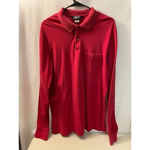 Vintage Lands End mens size XLl collar polo shirt Red - Picture 1 of 5