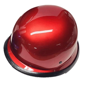 RED GERMAN HELMET LOW PROFILE BIKER MOTORCYCLE NOVELTY HELMET - Picture 1 of 5