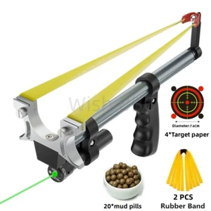 Edelstahl Teleskop-Schleuder, Laser-Jagd-Schleuder, Gummiband - Bild 1 von 11