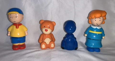 Caillou PBS Kids Snap & Play Interchangeable Action Figures Toys Lot of 4 Rosy Cover