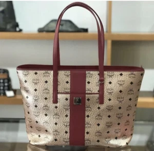NWT Authentic MCM Liz Anya Medium Shopper Tote Bag, Shoulder Bag Champagne Gold - Picture 1 of 9