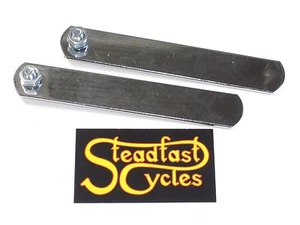 2 each Exhaust Bracket 6" long x 1" chrome universal bobber muffler hanger strap - Picture 1 of 2