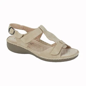 Boulevard synthetic nubuck buckle/touch fastening sandals Style 955 Col beige 8 - Picture 1 of 1