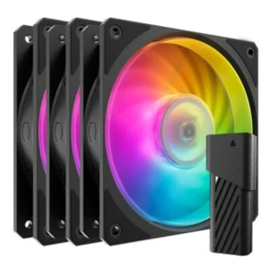 Coolermaster Mobius 120P ARGB PWM 120mm Case Fans Plus Controller BlK Triple Pac - Picture 1 of 12