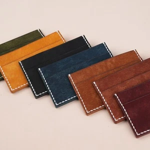 Pueblo Leather Slim Card Holder , Personalized Credit Card Holder - Picture 1 of 20