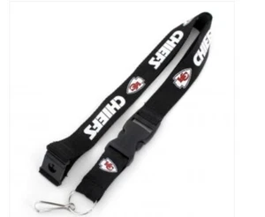 Kansas City Chiefs BLACK Lanyard NFL W/Detach Keystrap Function - Picture 1 of 1
