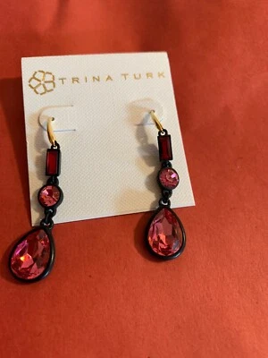 $58 Trina turk конфетти и кок черный фуксия комплект камень 3» B9 - Изображение 1 из 4