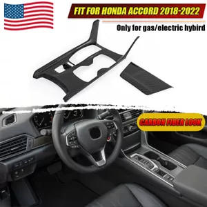 2018-22 Carbon Fiber Interior Gear Shift Panel Frame Cover Trim For Honda Accord - Picture 1 of 10