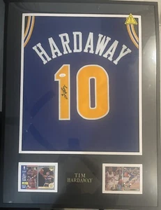🔥🔥FRAMED Autographed TIM HARDAWAY Warriors Custom Jersey JSA COA /Cards, 🔥🔥 - Picture 1 of 5
