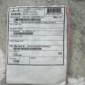 Cisco UCS-ML-X32G2RS-H 32GB DDR4-2666-MHz LRDIMM/PC4 15-105332-01 - Picture 1 of 1