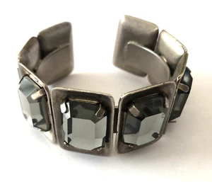 MIU MIU Smokey Glass & Pewter Cuff Bracelet - Picture 1 of 3