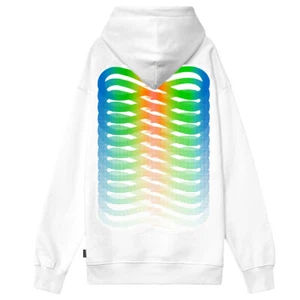 Propaganda FELPA CAPPUCCIO RIBS neon bianco uomo Originale Propaganda - Foto 1 di 4