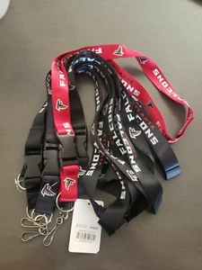 6 Atlanta Falcons NFL Schlüsselbänder 2-seitig Karabinerverschluss abnehmbarer Clip. Neu - Bild 1 von 4