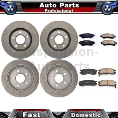 Front Rear Rotors Brake Pads For Pontiac Grand Prix 3.1L 2002 1999 2000 2001 - Image 1 of 4