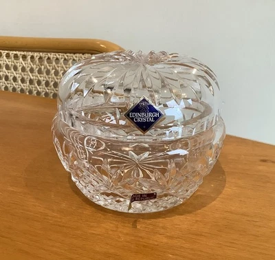 Edinburgh Crystal International Lead Crystal Lidded Trinket/Vanity Jar VGC - Image 1 of 4