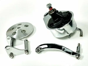 Bomba de dirección asistida con soporte y polea, cromo estilo Saginaw, se adapta a Chevy SBC - Imagen 1 de 10