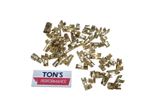 7mm 8mm 180 Degree Brass Distributor Coil Terminals Straight Set of 50 Bulk Pack - Picture 1 of 8