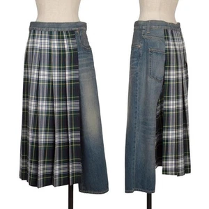 JUNYA WATANABE COMME des GARCONS denim Check Skirt Jeans Size S(K-155306) - Picture 1 of 12