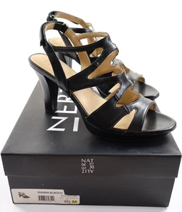 Naturalizer Dianna Damenschuhe 9,5 M Riemchen-Sandalen schwarz hoher Absatz Fersenriemen - Bild 1 von 9
