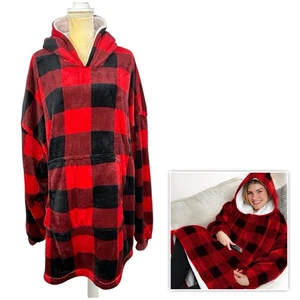 Huggle Sudadera con Capucha Vellón Sherpa Usable Manta Buffalo Cuadros Talla Única - Imagen 1 de 14