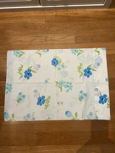 VTG sears Pillowcase purple Blue floral usa mcm retro no iron percale One - Picture 1 of 6