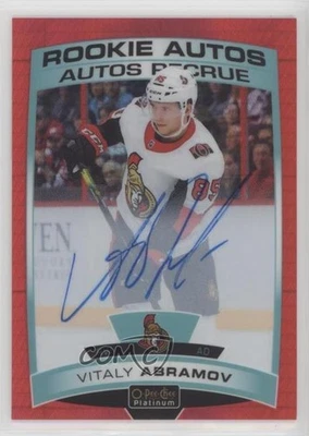 2019-20 O-Pee-Chee Platinum Rookie Autos Red Prism /50 Vitalii Abramov Auto RC - Image 1 of 2
