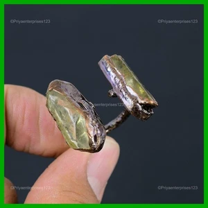 Copper Citrine Rough Stone Sister Electroformed Handcrafted Elegant Ring Jewelry - Picture 1 of 11