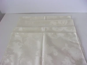 4 Cream / Ivory 19"x 19" Square  Floral Scroll Dinner Napkins - Picture 1 of 5