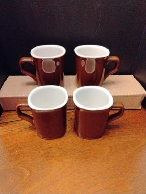 Crate and Barrel Espresso Brown Demitasse Cups Set of 4 - Image 1 of 3