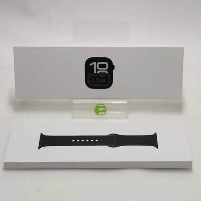 New Apple Watch Series 10 GPS 42mm Jet Black Aluminum Case with Black Sport Band - Image 1 of 4