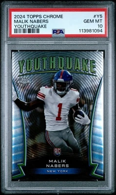 2024 TOPPS CHROME YOUTHQUAKE MALIK NABERS #Y5 PSA 10 - Image 1 of 2