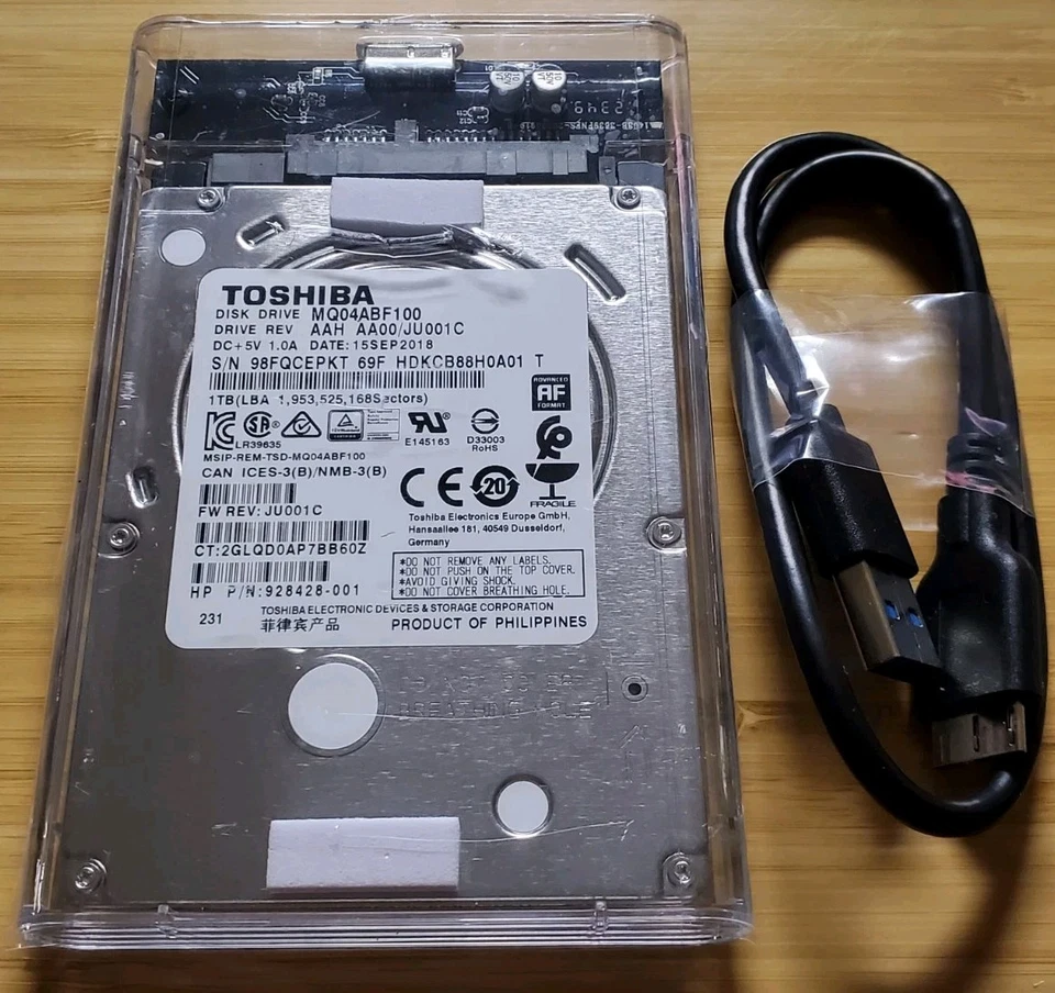 1TB External USB 3.0 2.5" SATA Hard Disk Drive 5400RPM SMART Verified PC Mac - Image 1 of 1