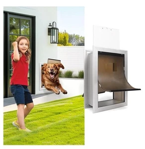 iPetba Heavy Duty LARGE Dog Door for Door/Wall Aluminum Profile Pet Doors NEW - Picture 1 of 6