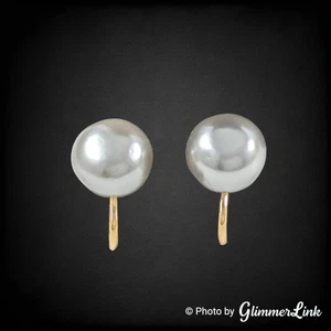 Vintage Avon "Classic Baroque" 1982 Earrings – Faux Pearl Clip On Gold Tone - Picture 1 of 7