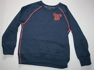 New OshKosh Boys 8 year Pull Over Sweatshirt Top Soft Navy Blue Varsity Athl Dep - Picture 1 of 3