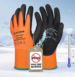 2 Pairs Freezeguard Winter Work Gloves, ANSI A2 Cut Resistant Freezer Gloves for - Picture 1 of 7