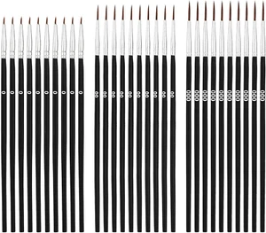 30Pcs Detail Paint Brushes, Fine Tip Paint Brush with 3 Sizes #0#00#000 Mini Tin - Picture 1 of 12