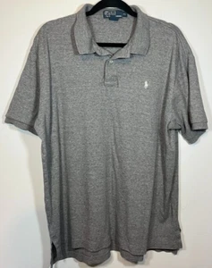 Polo Ralph Lauren Grey Polo Shirt XL Classic Fit Cotton Short Sleeve EUC - Picture 1 of 5