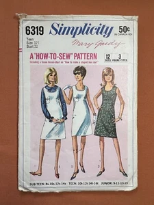 Simplicity Sewing Pattern 6319 Teen's Dress or Jumper and Blouse Sz 12T Bust 32 - Picture 1 of 3