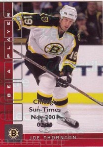 2001-02 BAP Memorabilia Chicago Sun Times Ruby #8 Joe Thornton
