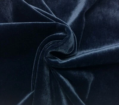 KRAVET PLUSH MOHAIR INDIGO BLUE WOOL VELVET FURNITURE DRAPERY FABRIC BTY 55"W - Image 1 of 3