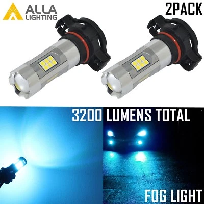 Alla Lighting 3200lm 8000K 27-LED 5202 Fog Light Driving Bulbs Lamps Ice Blue 2x - Image 1 of 4
