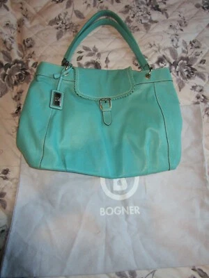 BOLSO BOGNER Grande Genuino Granulado Suave Cuero Verde Claro PVP £340.00 Foto 1 de 4