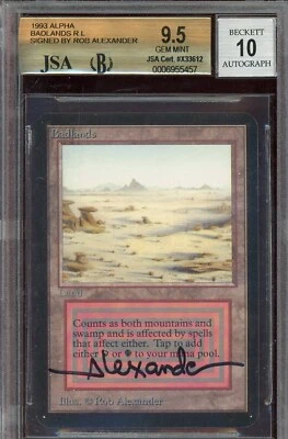 SIGNED BGS/JSA 9.5/10 Alpha Badlands ~ QUAD+10 ~ Vintage MTG/Magic!!! - Image 1 of 2