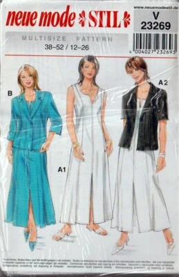 Neue Mode Stil 23269 Dress Jacket Pattern Misses and Plus Size 12 to 26 New - Image 1 of 2