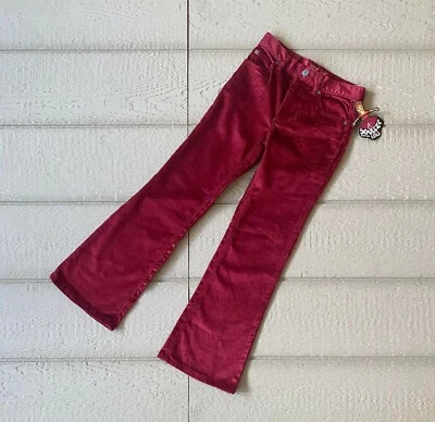 Pantalones de mezclilla acampanados de terciopelo Squeeze SQZ Y2K rojos talla 10 nuevos con etiquetas Foto 1 de 2