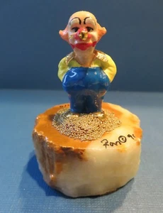 Ron Lee 1991 Ltd Edition Signed Clown I. Q. Two (L-253) w/ 24K Gold & Onyx Base - Picture 1 of 7