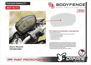 Ducati Monster 797 821 1200 Scratchproof PPF TFT Screen Protector - BDF DU T2 - Picture 1 of 1